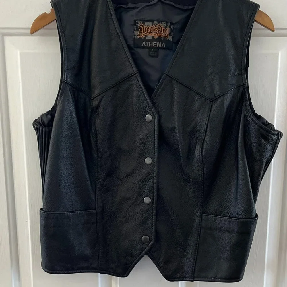 Street & Steel Unisex Moto Motorcycle Mob-Wife V-Neck Vest Sz XL
